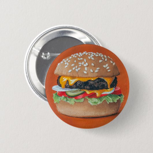 Hamburger Illustration-knoppen Ronde Button 5,7 Cm (Voorkant /achterkant)