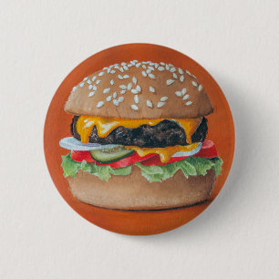 Hamburger Illustration-knoppen Ronde Button 5,7 Cm