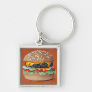 Hamburger Illustration-sleutelketens Sleutelhanger