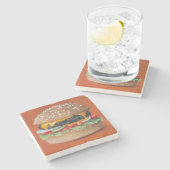Hamburger Illustration stone onderzetters (Zijkant)