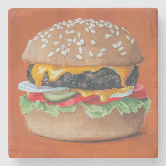 Hamburger Illustration stone onderzetters (Voorkant)