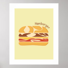 Hamburger in Japanse Kanji / Hiragana kunst aan de Poster
