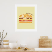 Hamburger in Japanse Kanji / Hiragana kunst aan de Poster (Keuken)
