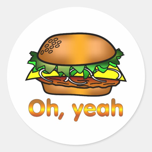 Hamburger, ja ronde sticker (Voorkant)