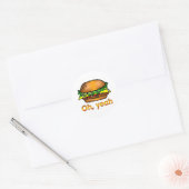 Hamburger, ja ronde sticker (Envelop)