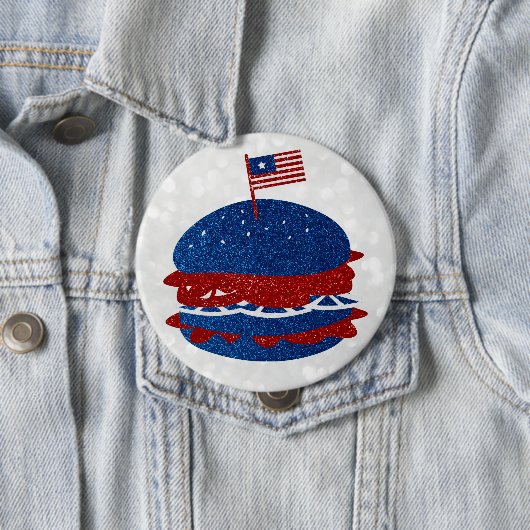 Hamburger Juli 4de Glitter Ronde Button 4,0 Cm (In situ)