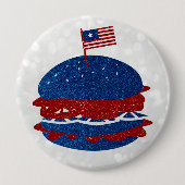 Hamburger Juli 4de Glitter Ronde Button 4,0 Cm (Voorkant)