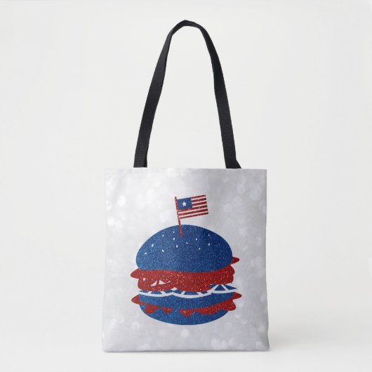 Hamburger Juli 4de Glitter Tote Bag (Voorkant)