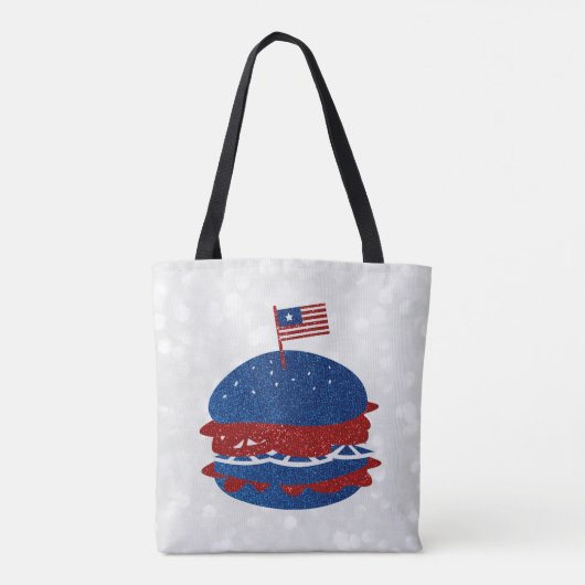 Hamburger Juli 4de Glitter Tote Bag (Achterkant)