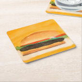 Hamburger Kartonnen Onderzetters (Schuin)