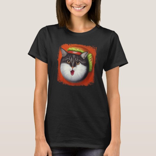 Hamburger Kat Katburger Burger Spin Meow Kat   10 T-shirt (Voorkant)