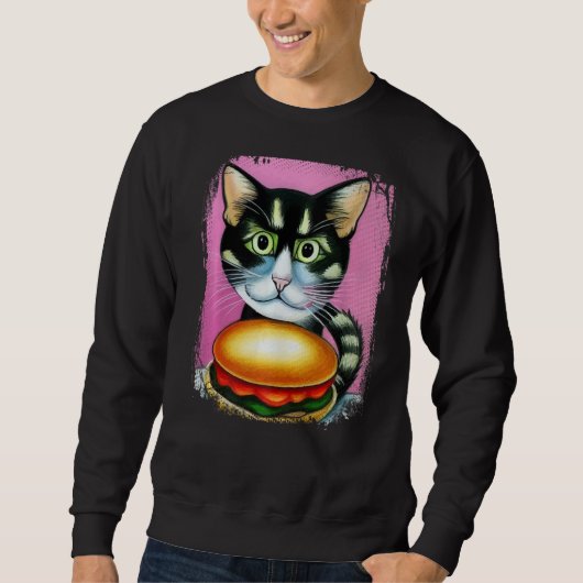 Hamburger Kat Katburger Burger Spin Meow Kat 1 Trui (Voorkant)