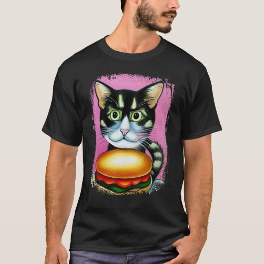 Hamburger Kat  Katburger Burger Spin Meow Kat  Kun T-shirt (Voorkant)