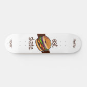 Hamburger kawaii "eat skate repeat" persoonlijk skateboard (Horizontaal)