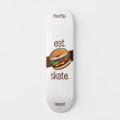 Hamburger kawaii "eat skate repeat" persoonlijk skateboard (Voorkant)