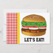 Hamburger, laten we eten! Uitnodiging (Voorkant)