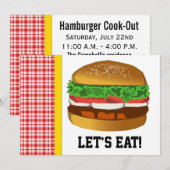 Hamburger, laten we eten! Uitnodiging (Voorkant / Achterkant)