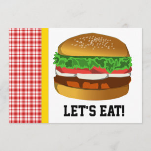 Hamburger, laten we eten! Uitnodiging