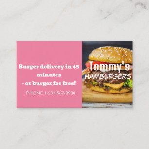 Hamburger Levering Korting Aanbieding Visitekaartje