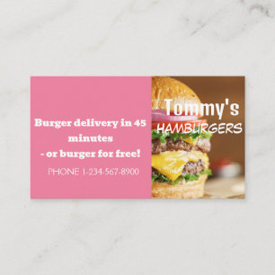 Hamburger Levering Korting Aanbieding Visitekaartje