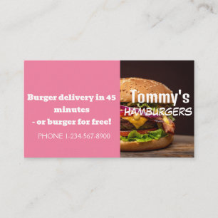 Hamburger Levering Korting Aanbieding Visitekaartje