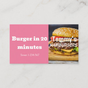 Hamburger Levering Korting Aanbieding Visitekaartje