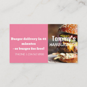 Hamburger Levering Korting Aanbieding Visitekaartje