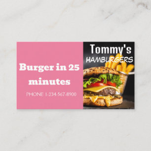 Hamburger Levering Korting Aanbieding Visitekaartje