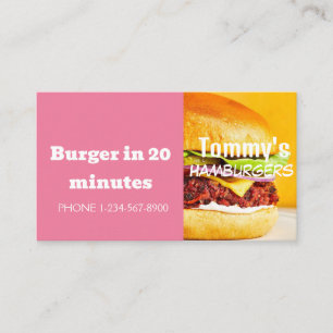 Hamburger Levering Korting Aanbieding Visitekaartje