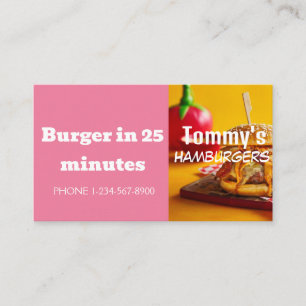 Hamburger Levering Korting Aanbieding Visitekaartje