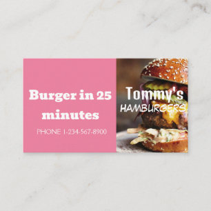 Hamburger Levering Korting Aanbieding Visitekaartje