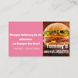 Hamburger Levering Korting Aanbieding Visitekaartje