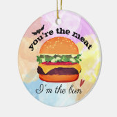 Hamburger love funny food Christmas Keramisch Ornament (Links)