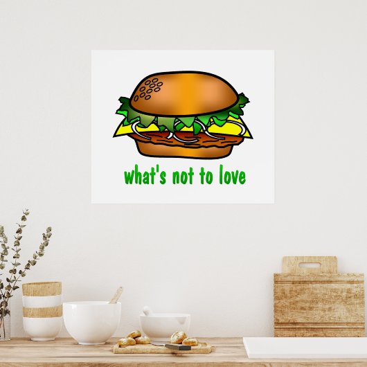 Hamburger Love Poster (Keuken)