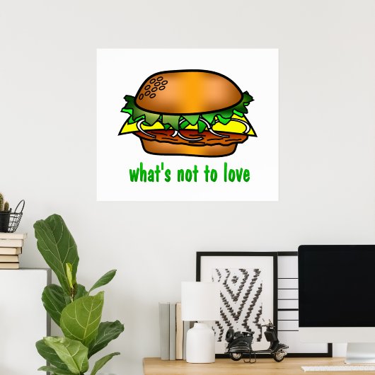 Hamburger Love Poster (Thuiskantoor)