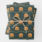 Hamburger Lover Cheeseburger Cute Tiled Pattern Inpakpapier Vel (In situ)