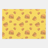 Hamburger Lover Cheeseburger Cute Tiled Pattern Inpakpapier Vel (Voorkant 2)