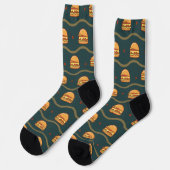 Hamburger Lover Cheeseburger Cute Tiled Pattern Sokken (Links)