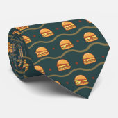 Hamburger Lover Cheeseburger Cute Tiled Pattern Stropdas (Opgerold)