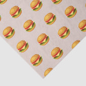 Hamburger Lover Cheeseburger Cute Tiled Pattern Tissuepapier (Detail)