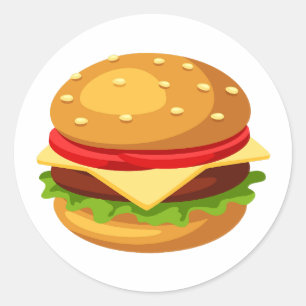 Hamburger Lover Cheeseburger Ronde Sticker