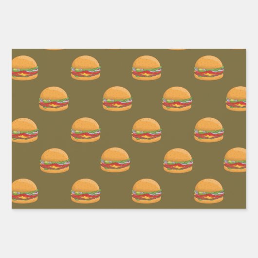 Hamburger Lover Cute Tiled Pattern Inpakpapier Vel (Voorkant 2)