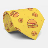 Hamburger Lover Cute Tiled Pattern Stropdas (Opgerold)