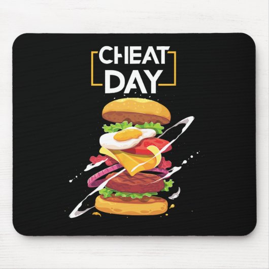 Hamburger Lover Gift Fast Food Gym Workout Cheat D Muismat (Voorkant)