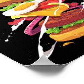 Hamburger Lover Gift Fast Food Gym Workout Cheat D Poster (Hoek)