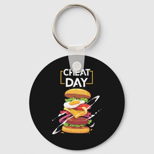 Hamburger Lover Gift Fast Food Gym Workout Cheat D Sleutelhanger (Voorkant)