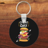Hamburger Lover Gift Fast Food Gym Workout Cheat D Sleutelhanger (Voorkant)