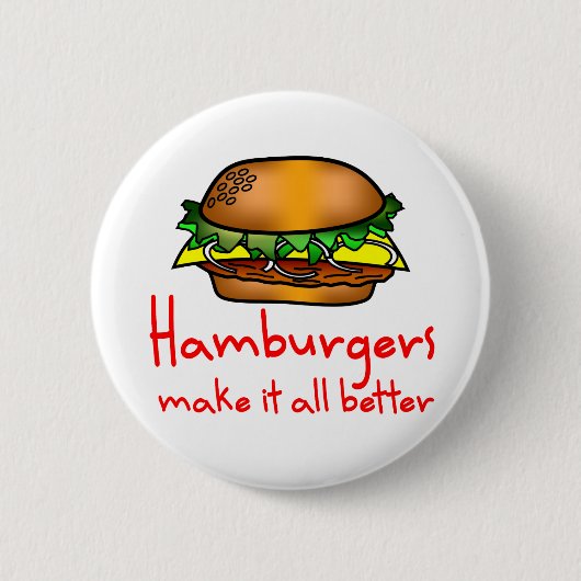 Hamburger Lover Ronde Button 5,7 Cm (Voorkant)