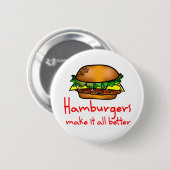 Hamburger Lover Ronde Button 5,7 Cm (Voorkant /achterkant)