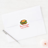 Hamburger Lover Ronde Sticker (Envelop)